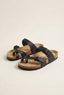 Gold Star - Buckle Sandals - Black Matte