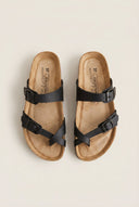 Gold Star - Buckle Sandals - Black Matte