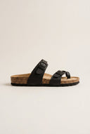 Gold Star - Buckle Sandals - Black Matte
