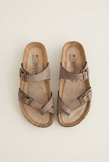 Gold Star - Buckle Sandals - Brown Matte