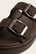 TFP - Buckle Sandals - Brown Suede