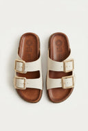 ATENEO - Buckle Sandals Lightweight Sole - Beige Matte