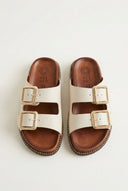 ATENEO - Buckle Sandals Lightweight Sole - Beige Matte