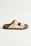 ATENEO - Buckle Sandals Lightweight Sole - Beige Matte