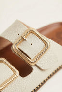 ATENEO - Buckle Sandals Lightweight Sole - Beige Matte