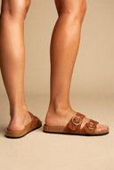 ONLY - Buckle Sandals Woven Design - Tan