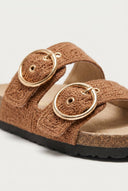 ONLY - Buckle Sandals Woven Design - Tan