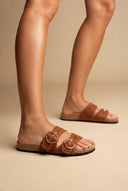 ONLY - Buckle Sandals Woven Design - Tan