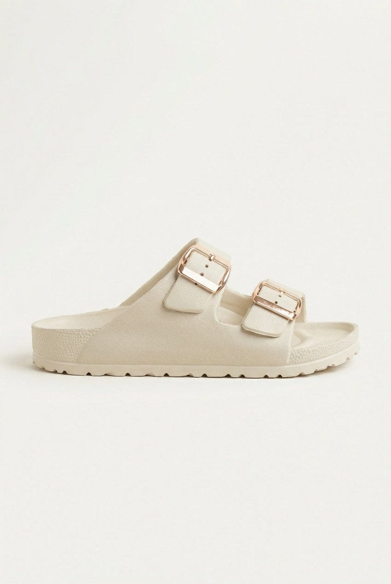 ATENEO - Buckle Slides Anatomical Footbed - Beige