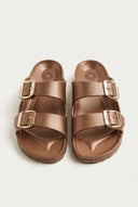 ATENEO - Buckle Slides Anatomical Footbed - Bronze