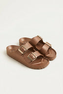 ATENEO - Buckle Slides Anatomical Footbed - Bronze