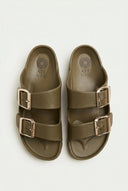 ATENEO - Buckle Slides Anatomical Footbed - Olive