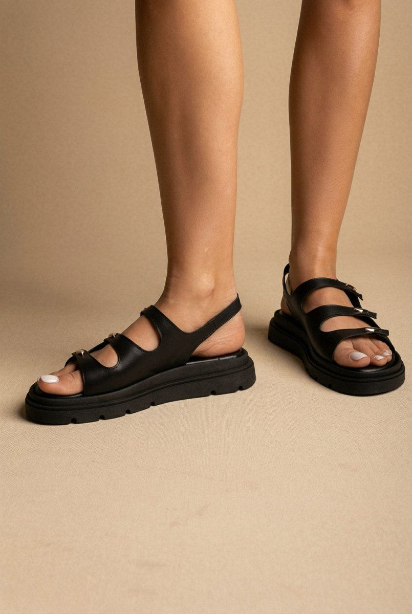 TFP - Buckle Strap Sandals - Black Matte