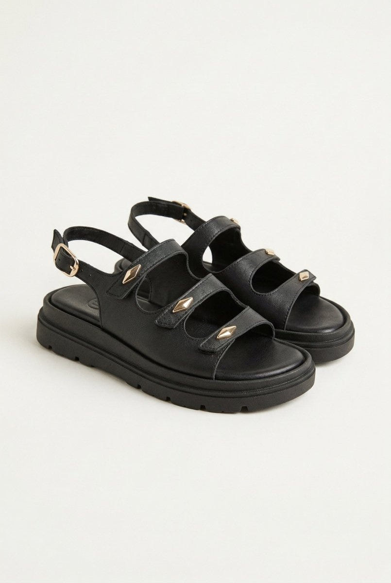 TFP - Buckle Strap Sandals - Black Matte