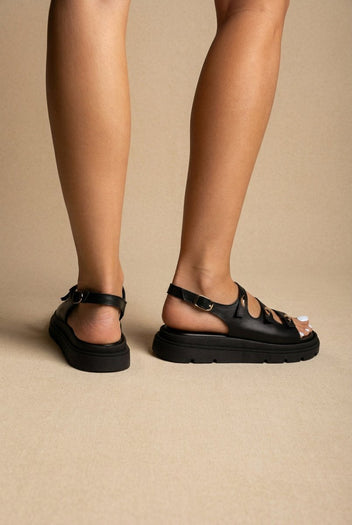 TFP - Buckle Strap Sandals - Black Matte