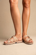 FANTASY SANDALS - Buckle Strap Sandals - Rosegold Lizard