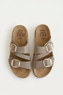 FANTASY SANDALS - Buckle Strap Sandals - Taupe Suede