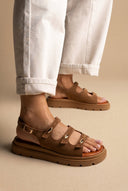 TFP - Buckle Strap Sandals - Taupe Suede