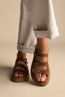 TFP - Buckle Strap Sandals - Taupe Suede