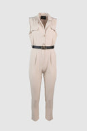 The Fashion Project - Button Front Jumpsuit Belted - Beige