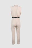 The Fashion Project - Button Front Jumpsuit Belted - Beige