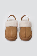 Carmela 162629 Clogs with Sherpa Lining - Camel Suede - thefashionproject.gr - CARMELA
