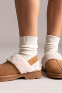 Carmela 162629 Clogs with Sherpa Lining - Camel Suede - thefashionproject.gr - CARMELA