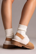 Carmela 162629 Clogs with Sherpa Lining - Camel Suede - thefashionproject.gr - CARMELA