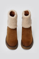 Carmela 162659 Suede Ankle Boots with Sherpa Cuf - Camel Suede - thefashionproject.gr - CARMELA