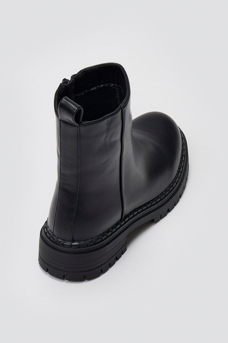 Casual Ankle Boots with Zipper - Black Matte - thefashionproject.gr - Ideal shoes