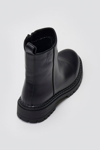 Casual Ankle Boots with Zipper - Black Matte - thefashionproject.gr - Ideal shoes