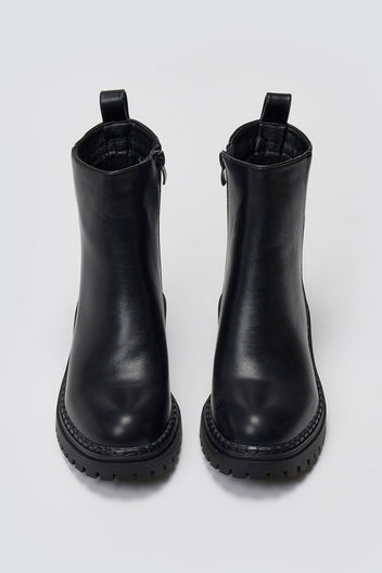 Casual Ankle Boots with Zipper - Black Matte - thefashionproject.gr - Ideal shoes