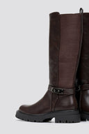 Casual Boots Elastic Side Panel - Dark Brown Matte - thefashionproject.gr - Ideal shoes