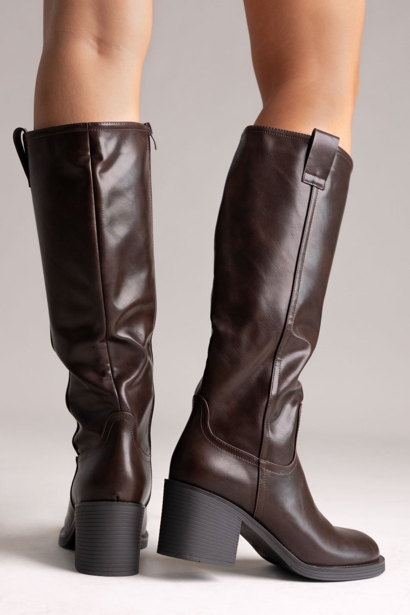 dark brown casual boots