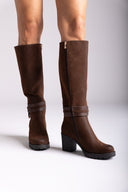 Casual Heel Boots MARIAMARE - Brown Suede - thefashionproject.gr - MARIAMARE