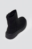 Casual Suede Ankle Boots with Zipper - Black Suede - thefashionproject.gr - Ideal shoes