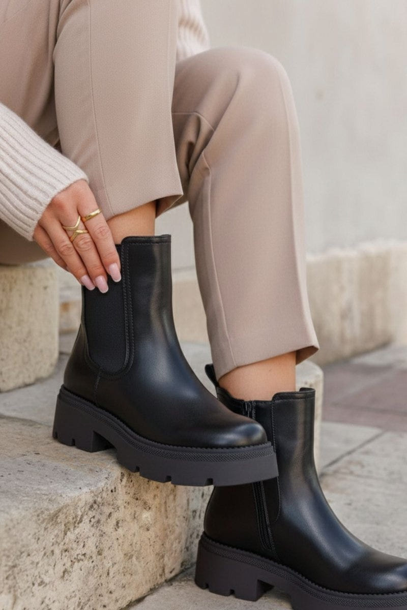 Chelsea Ankle Boots - Black Matte - thefashionproject.gr - MARQUIIZ