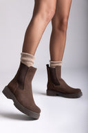 Chelsea Ankle Boots Ragazza 0514 - Brown Suede - thefashionproject.gr - RAGAZZA