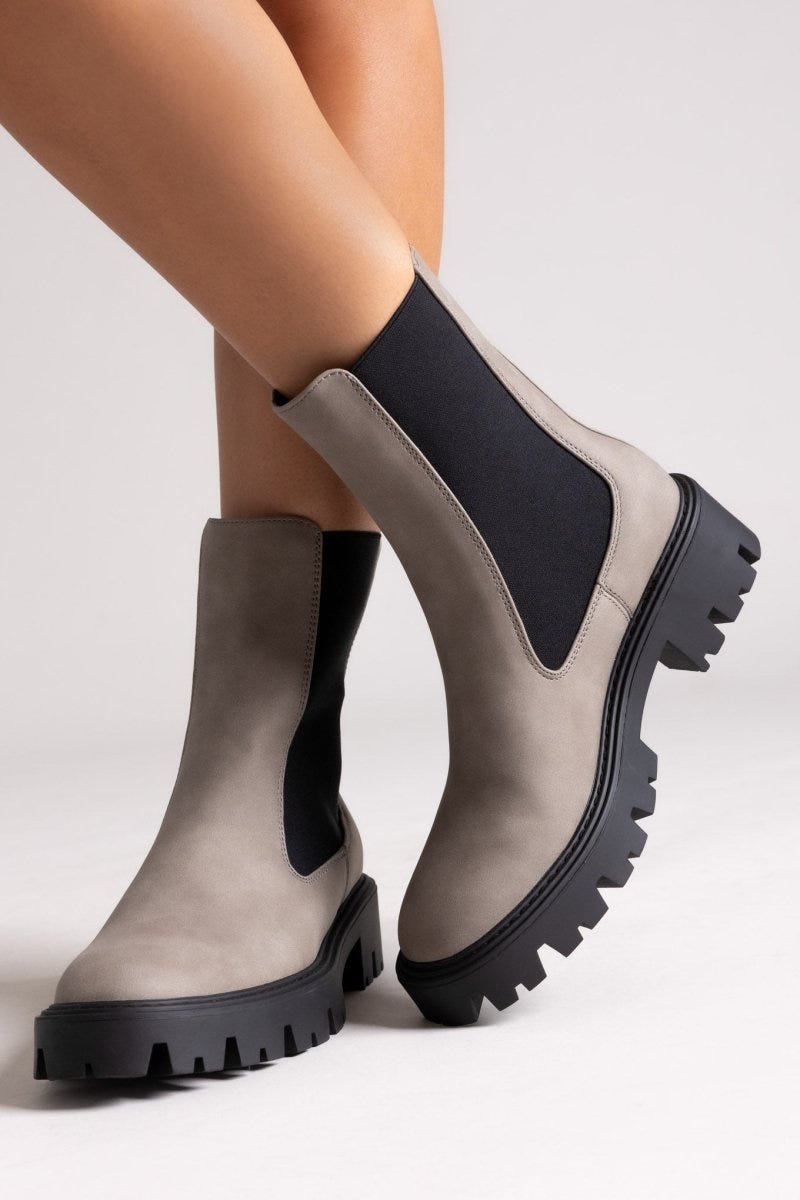 Chelsea Boots with Chunky Sole ONLY 15274563 - Light Grey Matte - thefashionproject.gr - ONLY