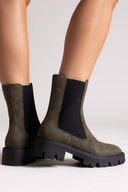 Chelsea Boots with Chunky Sole ONLY 15274563 - Olive Green Nubuck - thefashionproject.gr - ONLY