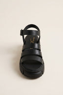 TFP - Chunky Sole Flatform Sandals Ankle Strap - Black Matte