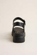 TFP - Chunky Sole Flatform Sandals Ankle Strap - Black Matte