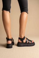 TFP - Chunky Sole Flatform Sandals Ankle Strap - Black Matte