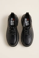 Refresh - Chunky Sole Loafers Lace Up - Black Matte