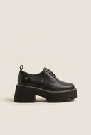 Refresh - Chunky Sole Loafers Lace Up - Black Matte