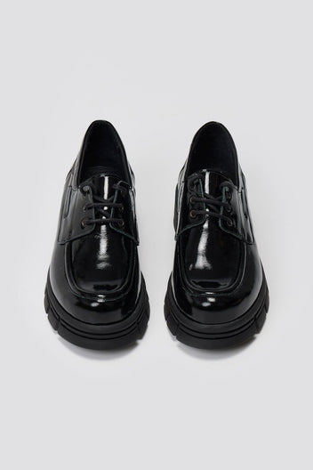 Chunky Sole Oxfords TFP - Black Patent - thefashionproject.gr - TFP