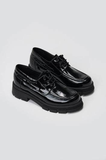 Chunky Sole Oxfords TFP - Black Patent - thefashionproject.gr - TFP