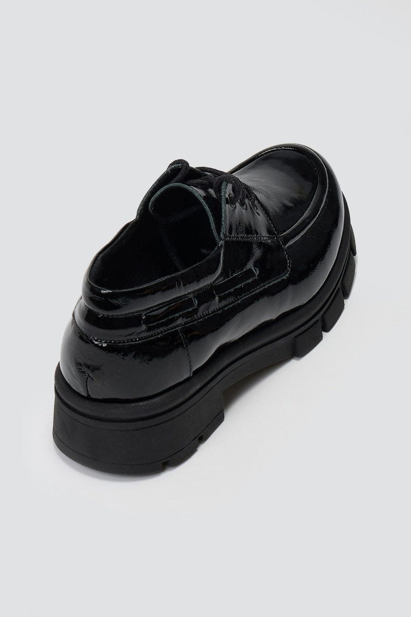 Chunky Sole Oxfords TFP - Black Patent - thefashionproject.gr - TFP