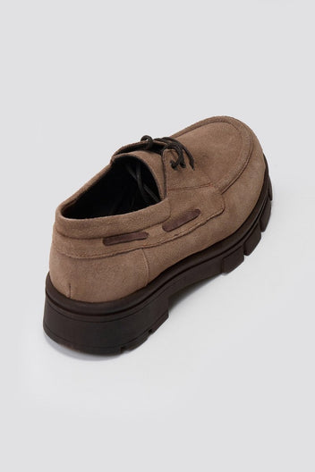 Chunky Sole Oxfords TFP - Taupe Suede - thefashionproject.gr - TFP