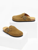 Clogs ανατομικά από δέρμα καστόρι Plakton 181539 - Λαδί - thefashionproject.gr - Plakton